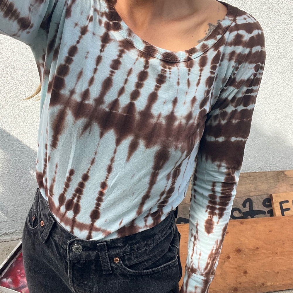 90s baby tee longsleeve 100 cotton tiedye y2k jpg inspired xs s extra small boho